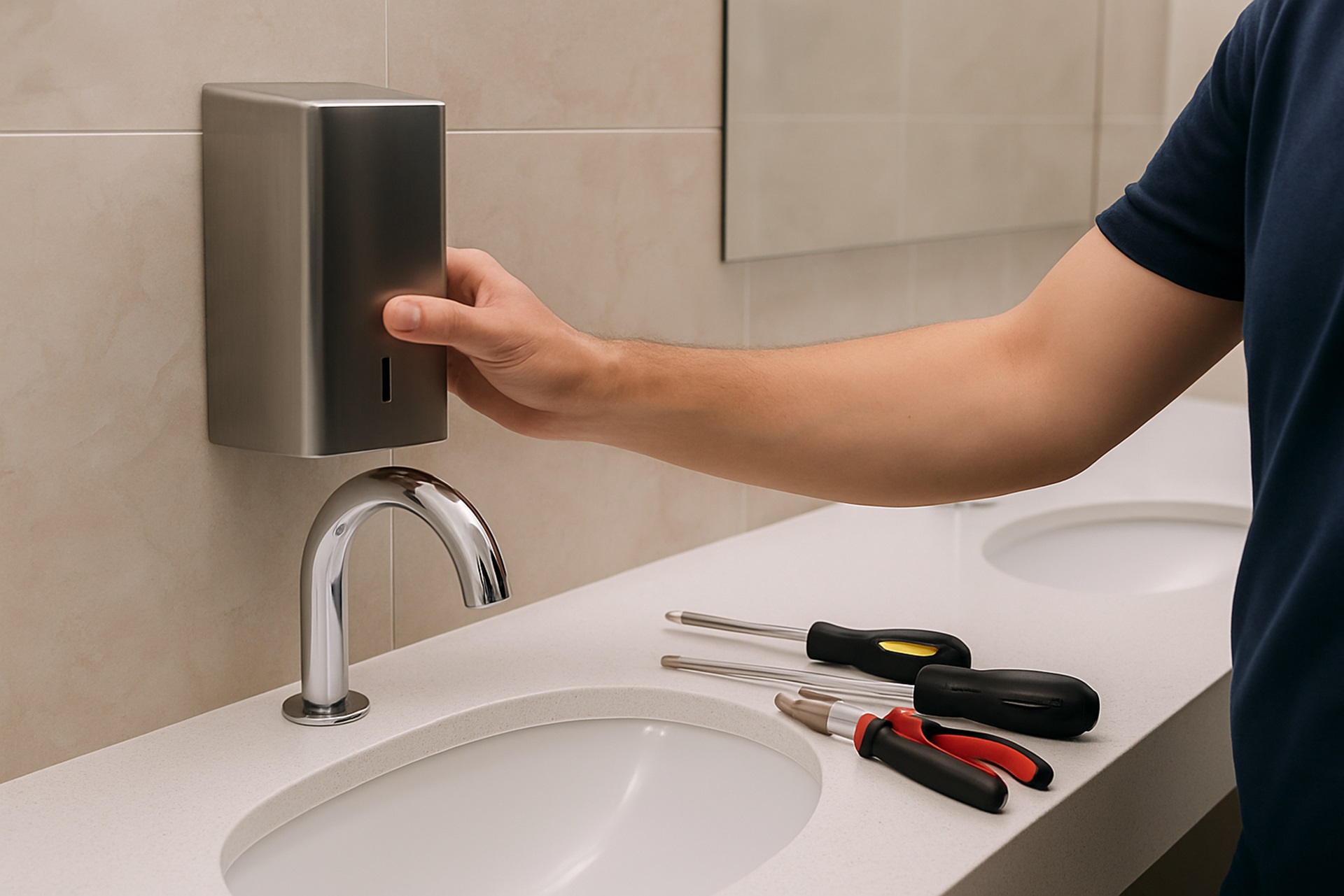 Soap dispenser installation planning