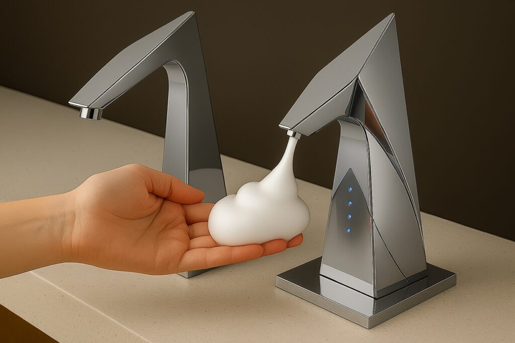 High-traffic venue with Pacific Blue Ultra-style dispensers.