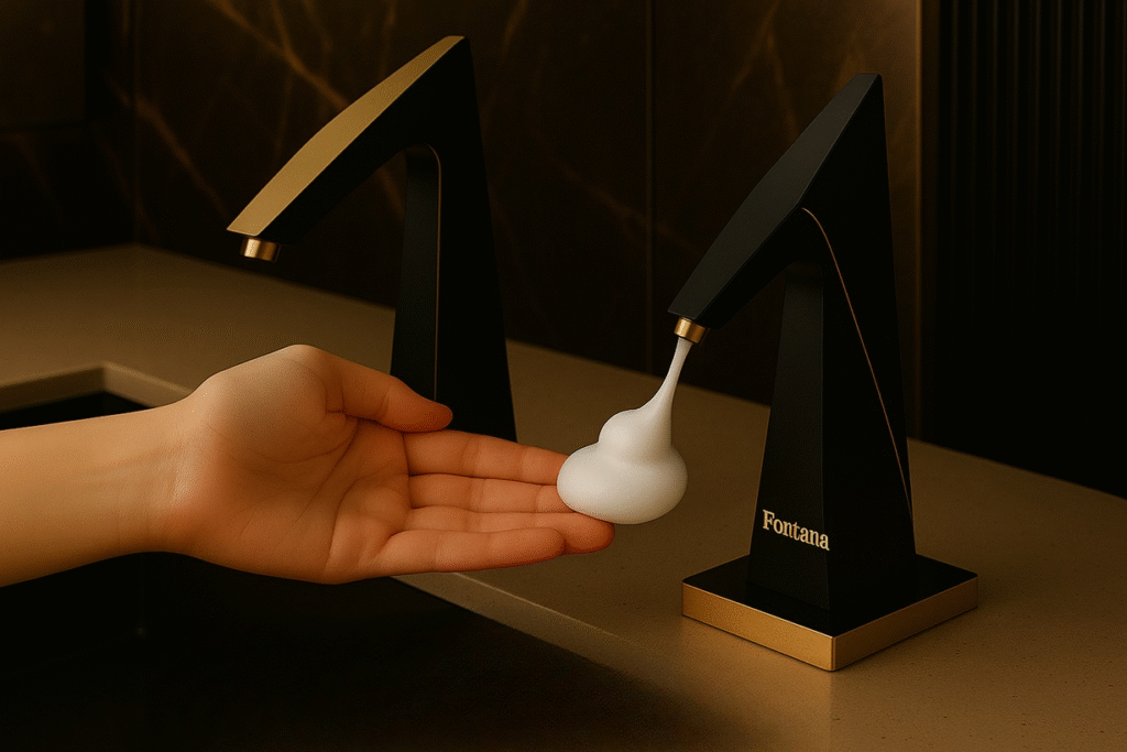 Brand collage for commercial touchless systems.