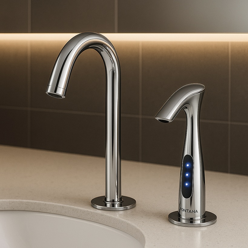 Close-up of upscale dispenser.