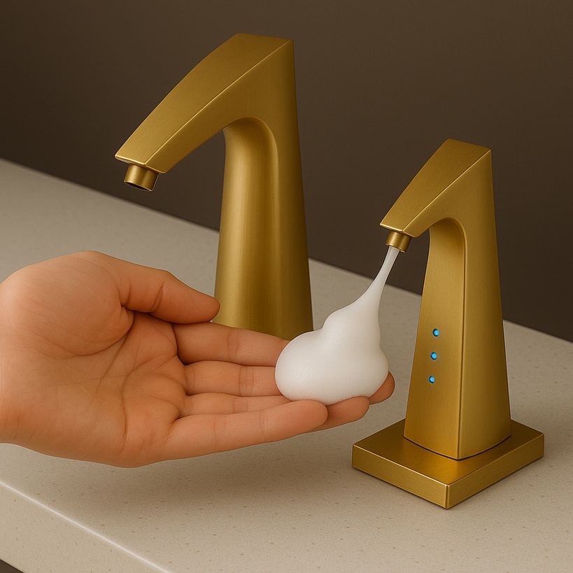 Upscale environment with touchless systems.