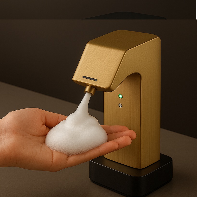 Office restroom example with auto soap.