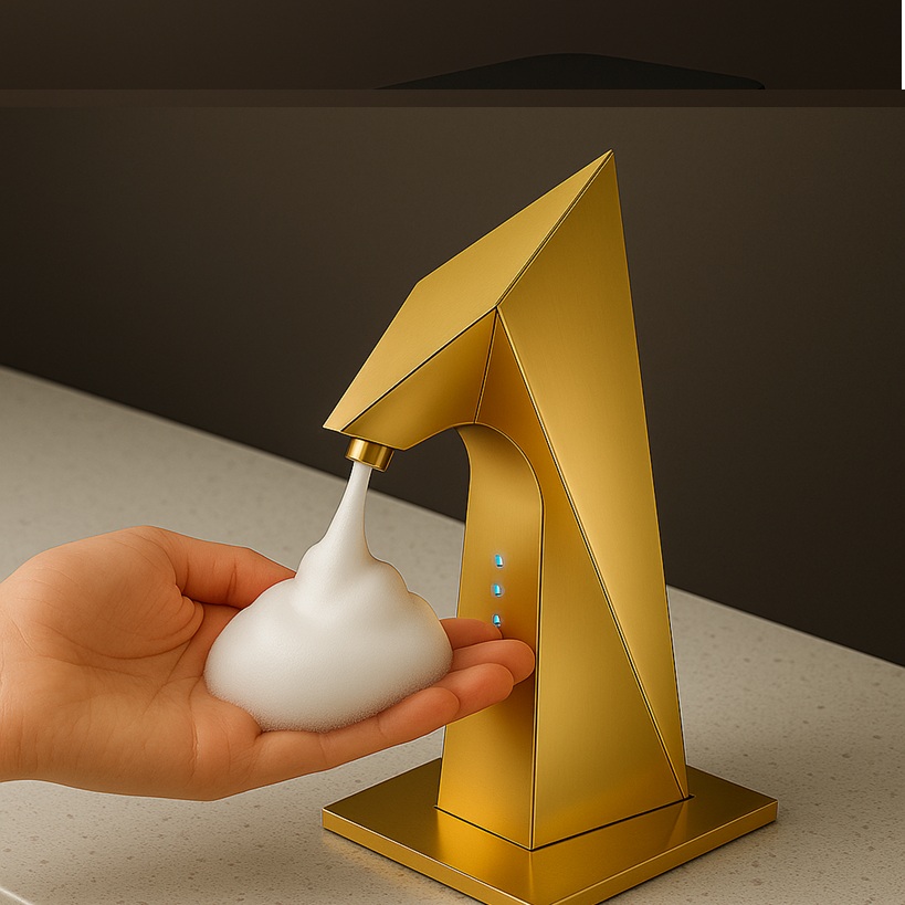 Office soap dispenser infographic.