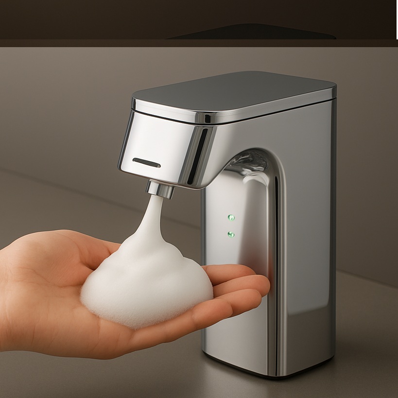 Office building soap dispenser example.