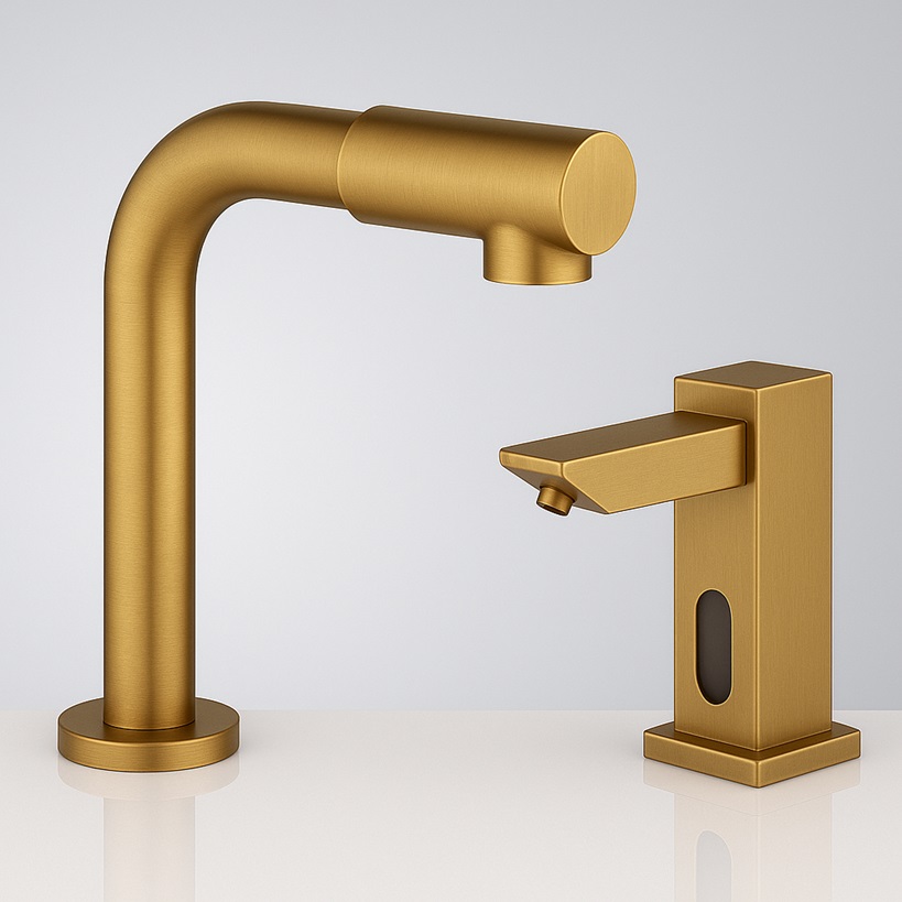 Touchless faucet- soap pairing in hotel.