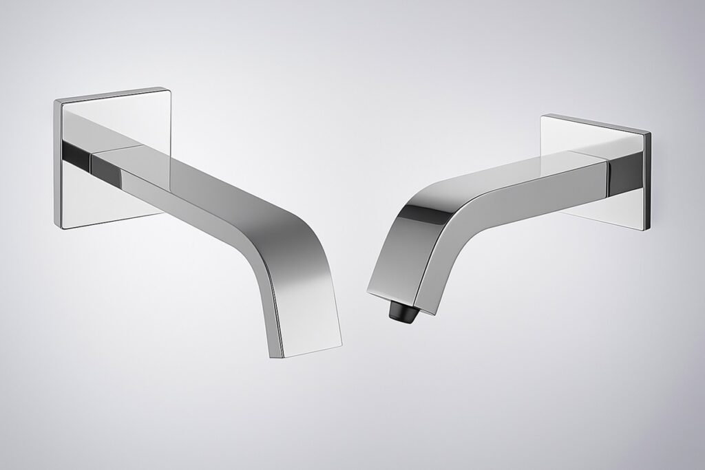 Office restroom design with automatic systems.