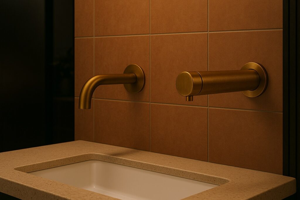 Automatic faucet and soap configuration in office building.