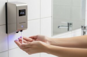 controlled dosing in a touchless hand wash