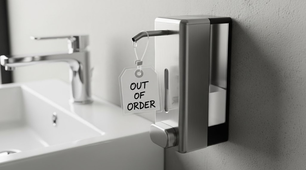 out of order soap dispenser