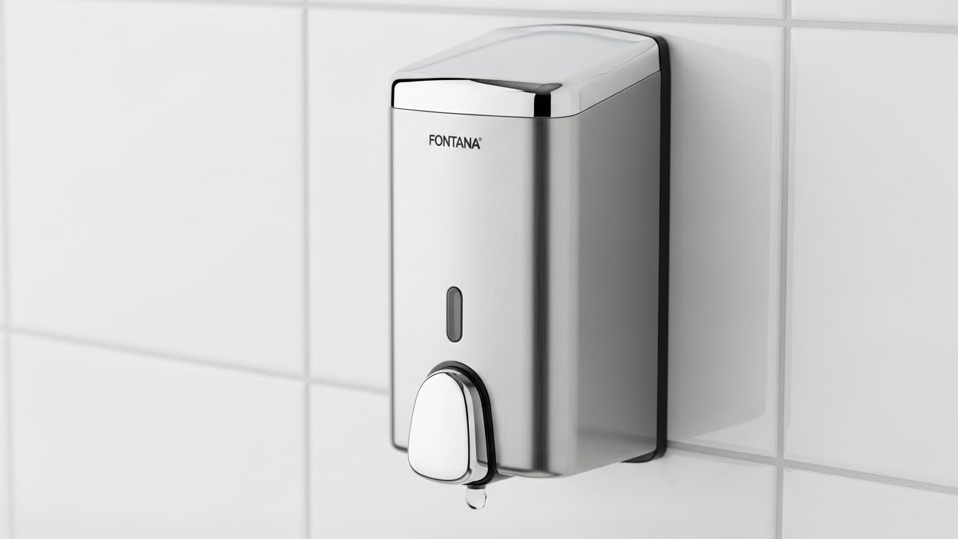 Product photo: Fontana stainless commercial automatic soap dispenser in chrome