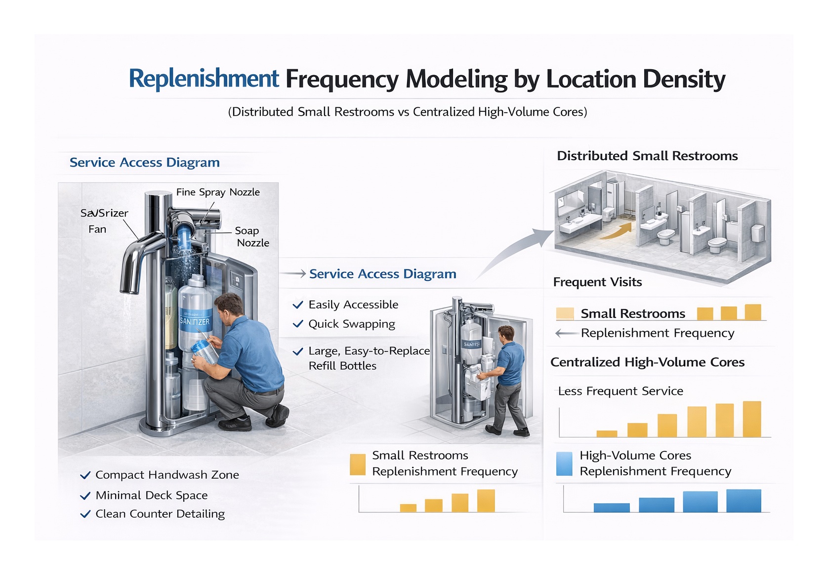 Service access view showing refill and nozzle maintenance access on a spray unit