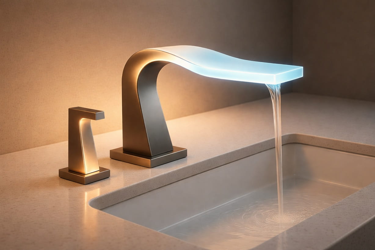 Technical routing diagram showing a centralized soap tank feeding multiple dispensers.