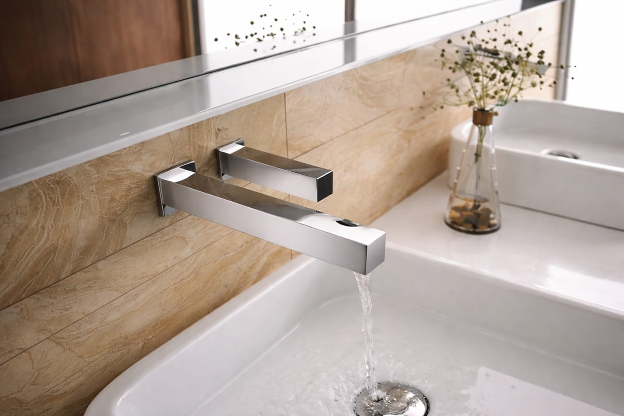 Automatic soap dispenser comparison in a commercial restroom with touchless fixtures