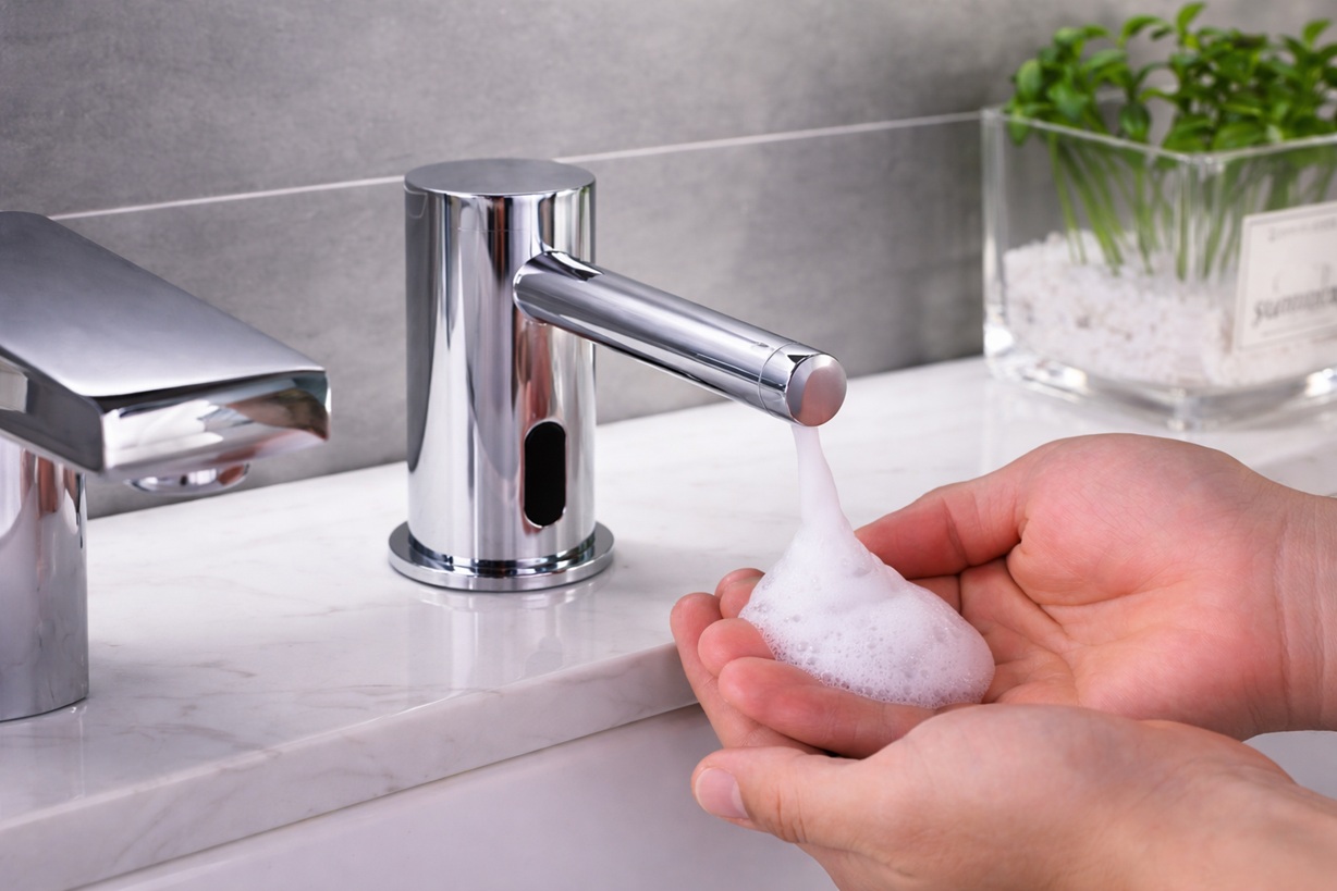 commercial soap dispenser maintenance and failure causes in high traffic restroom AEC design