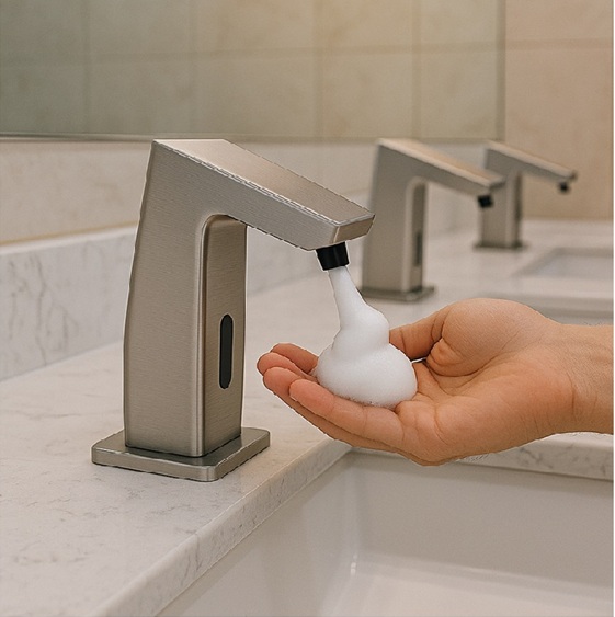 High Capacity Commercial Soap Dispenser with 2000ml reservoir and vandal-resistant construction