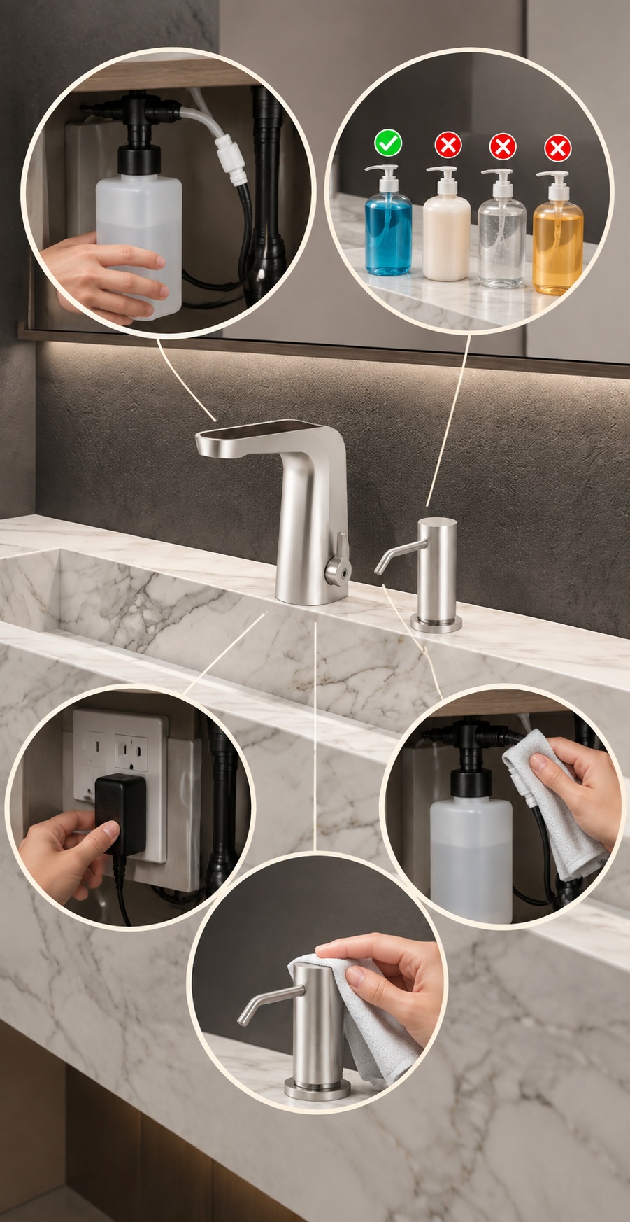 Commercial restroom soap dispenser context (replace image)