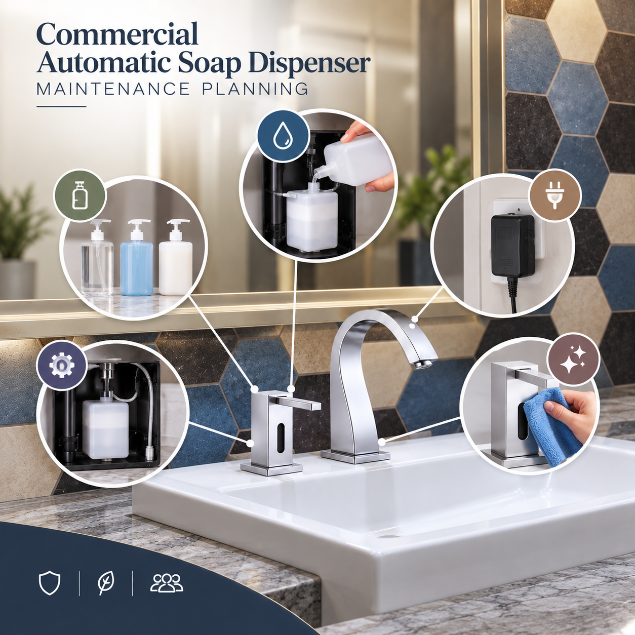 Commercial automatic soap dispenser maintenance planning